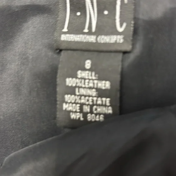 INC BLACK LEATHER SKIRT - Picture 5 of 7